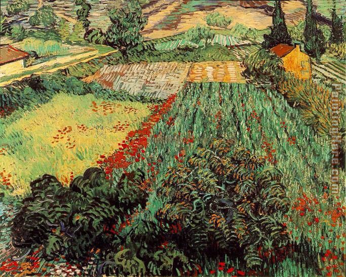 Field with Poppies painting - Vincent van Gogh Field with Poppies art painting